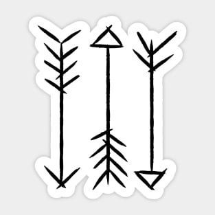 Black and White Abstract Arrows Sticker